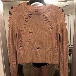Zoe Jordan Pink Euler Foil Wool & Cashmere Sweater